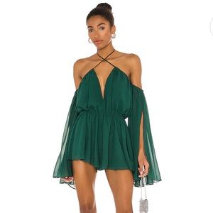 Michael Costello x Revolve Mishka Romper in Green